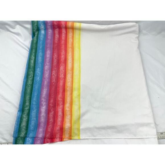 VTG Cannon Featherlite King Sheet Rainbow Flat Polyester Cotton Blend USA - Picture 1 of 10